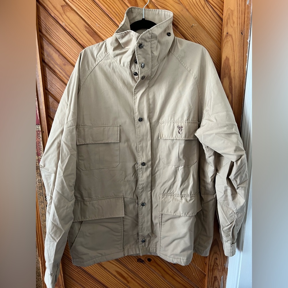 Vintage 1980S Trophy Club Beige Cargo Fishing Hunting Jacket XL